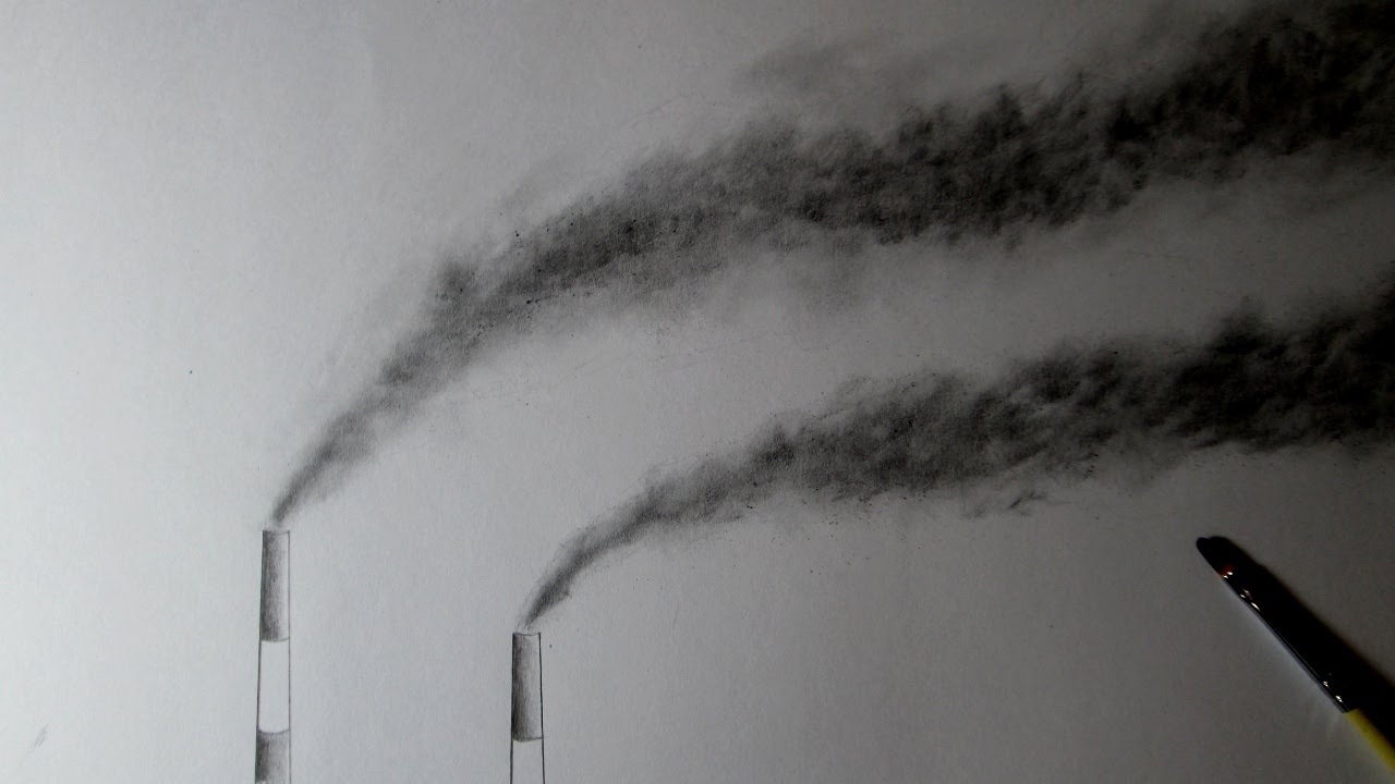 Cómo dibujar humo con lápiz y carboncillo paso a paso  Tutorial básico y  fácil, dibujos de Humo, como dibujar Humo paso a paso