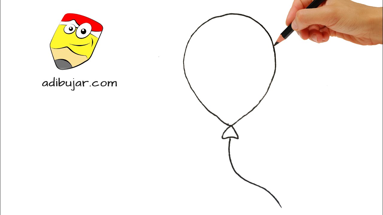 Como dibujar un globo paso a paso: Emojis Whatsapp  How to draw a balloon   Como desenhar um balão, dibujos de Globos, como dibujar Globos paso a paso