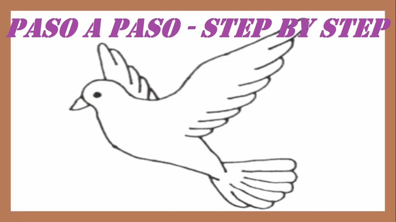 Como dibujar una Paloma de la Paz paso a paso l How to Draw a Dove of Peace  step by step, dibujos de Una Paloma De La Paz, como dibujar Una Paloma De La Paz paso a paso