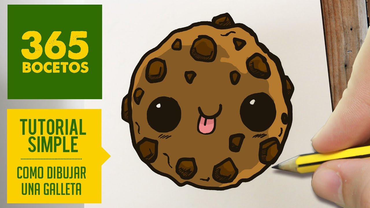 COMO DIBUJAR UNA GALLETA KAWAII PASO A PASO - Dibujos kawaii faciles - How  to draw a cookie, dibujos de Galleta Kawaii, como dibujar Galleta Kawaii paso a paso