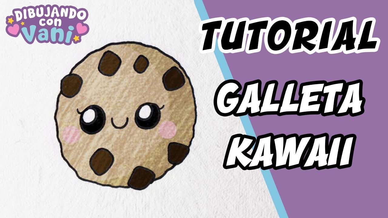 COMO DIBUJAR GALLETA KAWAII - DIBUJOS ANIME FACILES DE COMIDA PARA COLOREAR  - How to draw cookie, dibujos de Galleta Kawaii, como dibujar Galleta Kawaii paso a paso