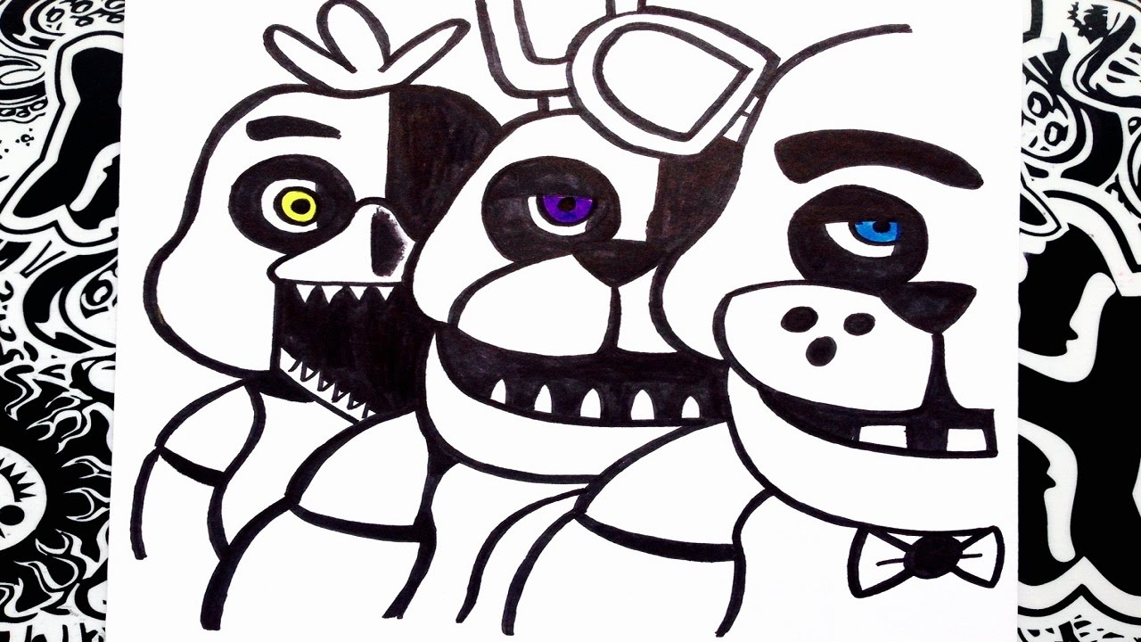 Como dibujar a five nights at freddy's 1  how to draw five nights at  freddy's 1, dibujos de Five Nights At Freddys, como dibujar Five Nights At Freddys paso a paso