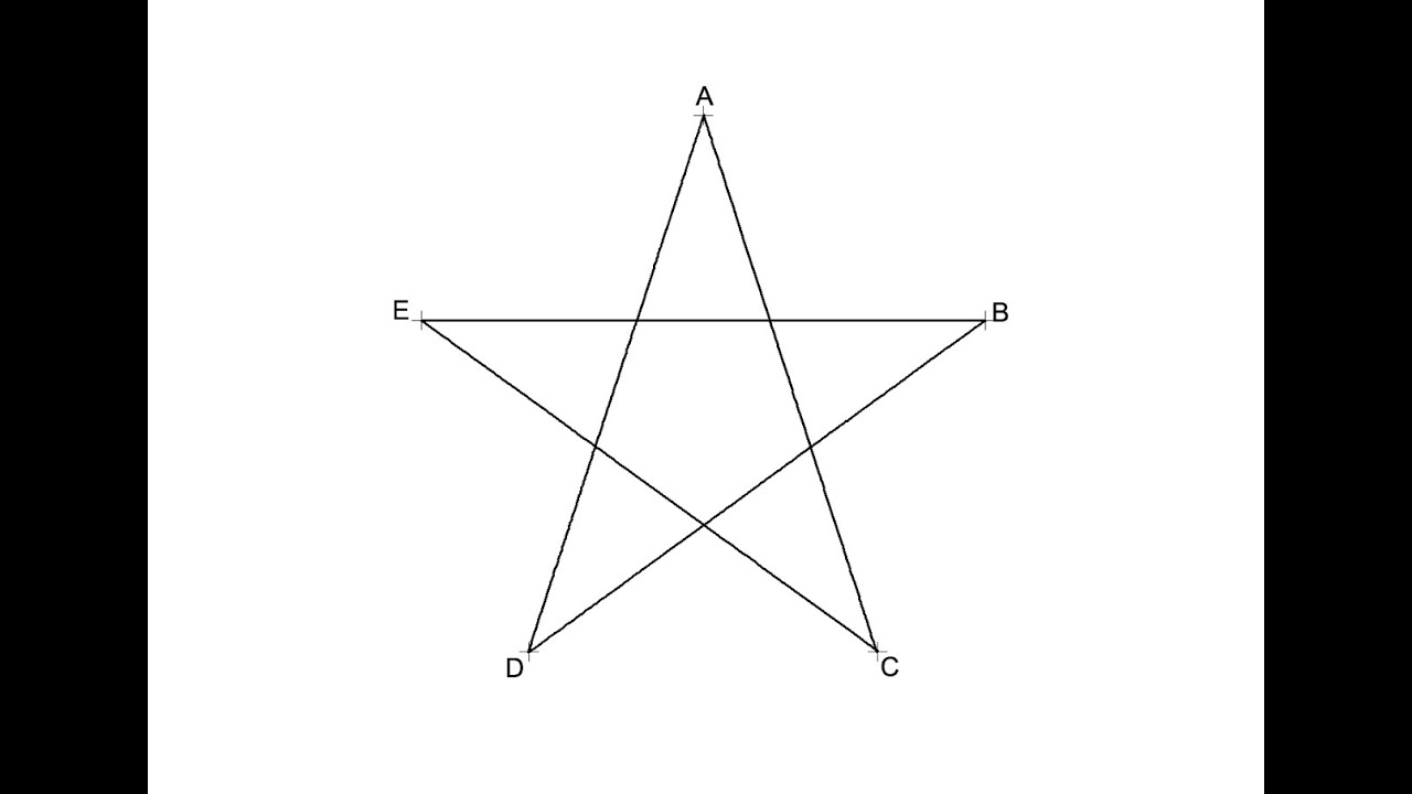 Pentágono estrellado - Estrella de 5 puntas, dibujos de Estrella De Cinco Puntas, como dibujar Estrella De Cinco Puntas paso a paso