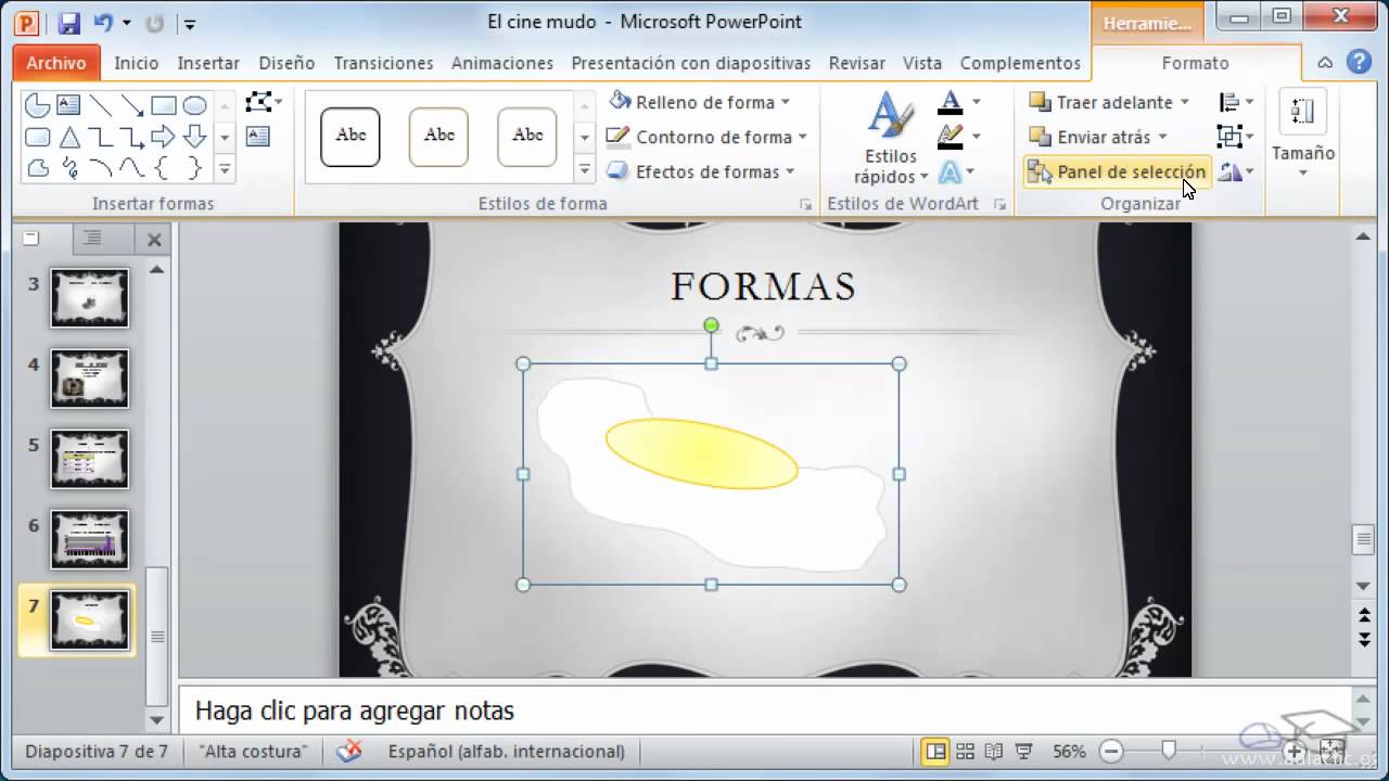 Curso de PowerPoint 2010 -  13 -  La barra de dibujo -  Formas -, dibujos de En Power Point, como dibujar En Power Point paso a paso
