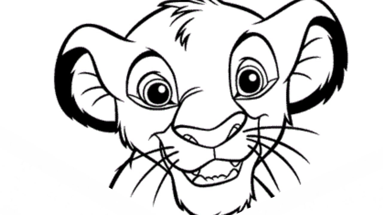 Como dibujar a Simba del Rey León paso a paso, dibujos de El Rey León, como dibujar El Rey León paso a paso