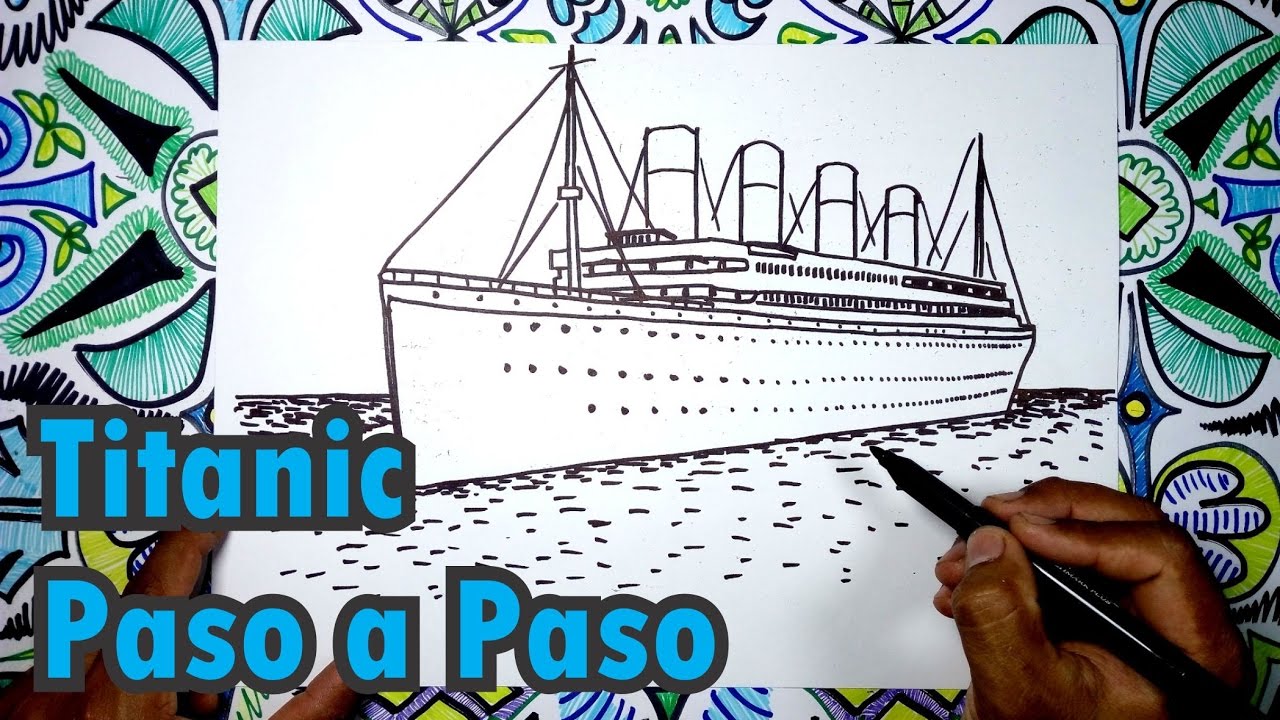 Aprende a dibujar el barco Titanic paso a paso, dibujos de El Titanic, como dibujar El Titanic paso a paso