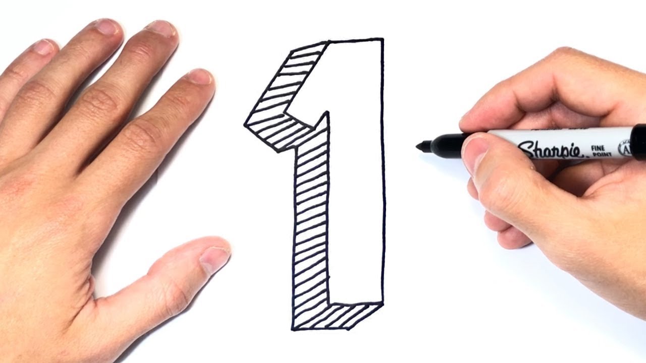 Como dibujar El Número 1  Dibujo del Número 1, dibujos de El Numero 1, como dibujar El Numero 1 paso a paso