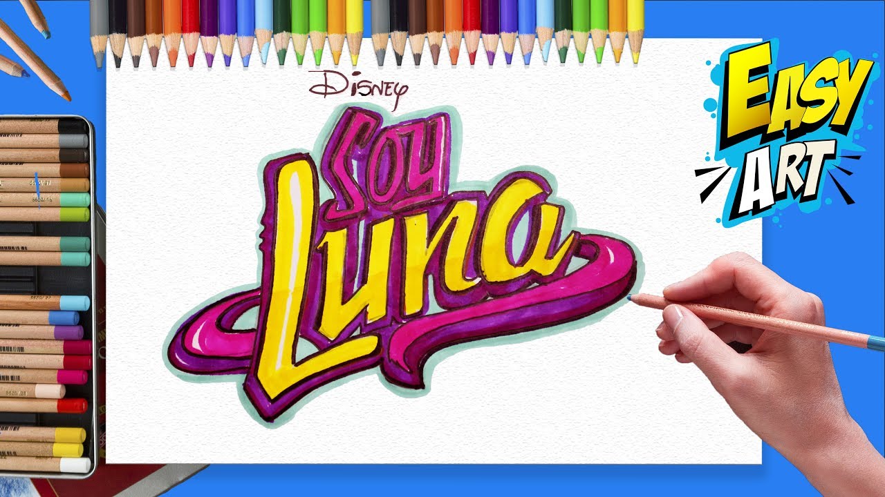 SOY LUNA LOGO - COMO DIBUJAR SOY LUNA - Easy Art, dibujos de El Logo De Soy Luna, como dibujar El Logo De Soy Luna paso a paso