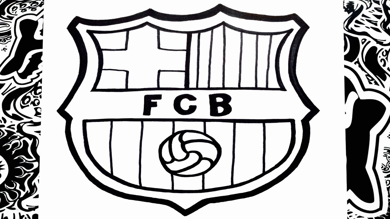 Como dibujar el escudo del Barcelona  how to draw barcelona logo  como  desenhar o barcelona, dibujos de El Escudo Del Barca, como dibujar El Escudo Del Barca paso a paso