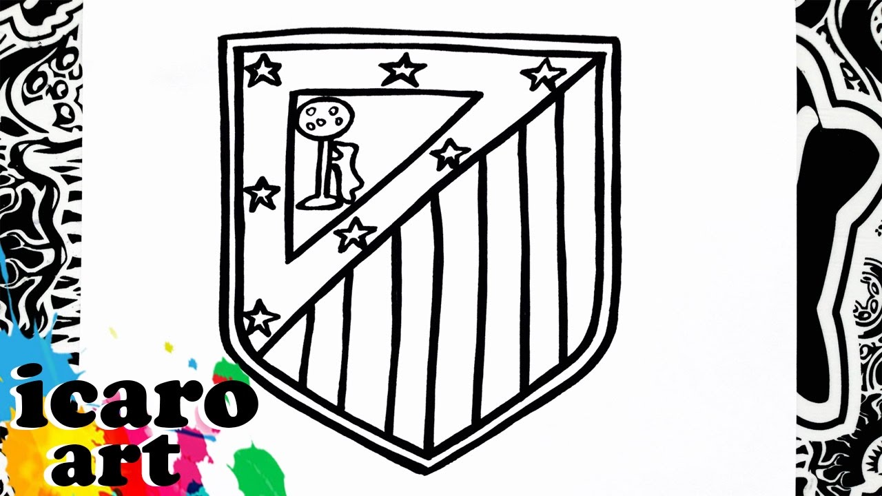 como dibujar el escudo del atletico de madrid  how to draw atletico madrid  logo, dibujos de El Escudo Del Atletico De Madrid, como dibujar El Escudo Del Atletico De Madrid paso a paso