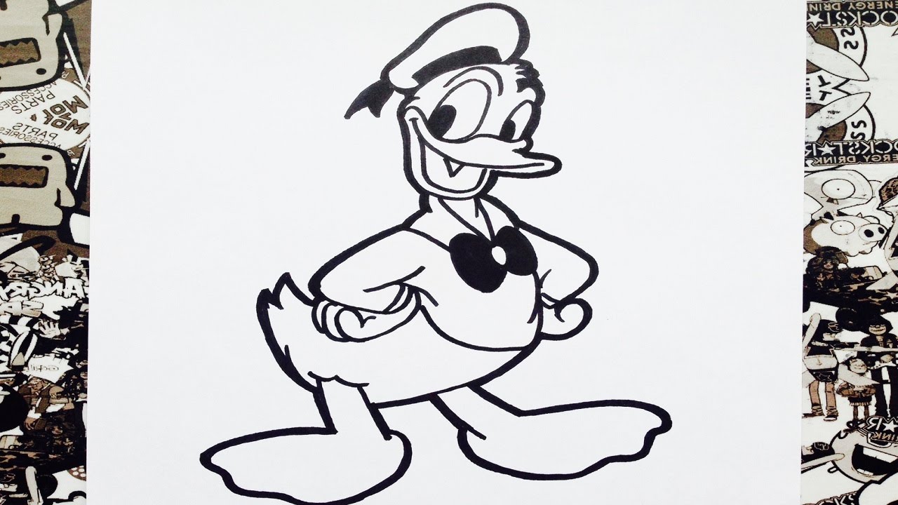 Como dibujar al pato donald paso a paso  how to draw donald duck  como  desenhar pato donald, dibujos de Donald, como dibujar Donald paso a paso