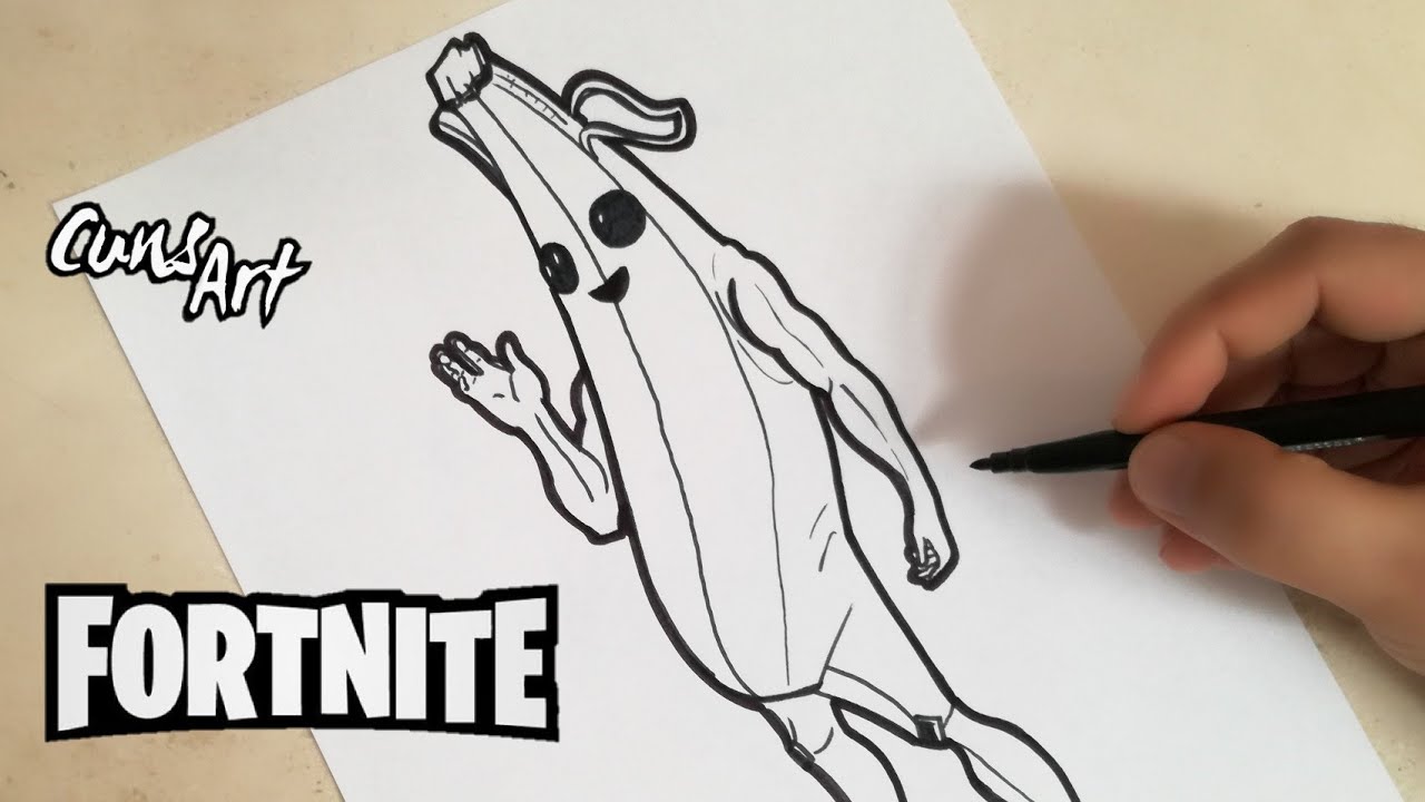 COMO DIBUJAR A PEELY BANANA  FORTNITE  how to draw peely banana, dibujos de Cosas De Fortnite, como dibujar Cosas De Fortnite paso a paso