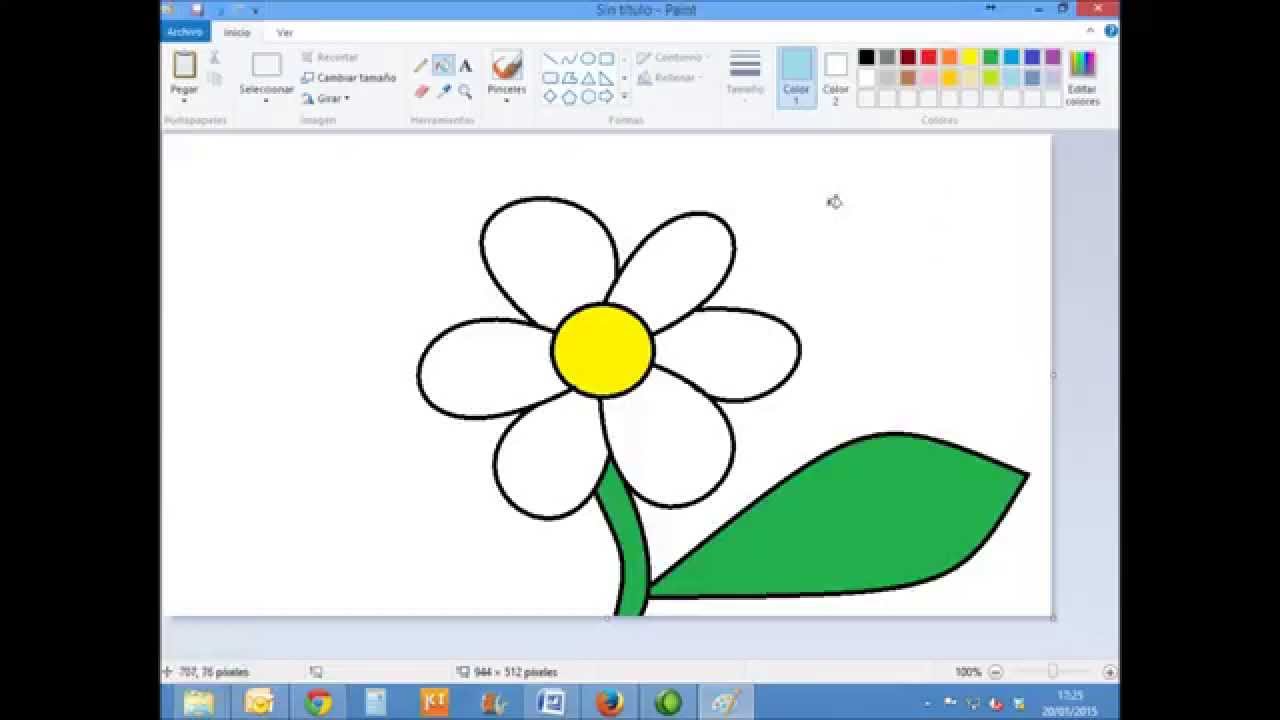 Tutorial Paint 05: Como dibujar con Microsoft Paint una flor mediante  curvas -, dibujos de Con Paint, como dibujar Con Paint paso a paso