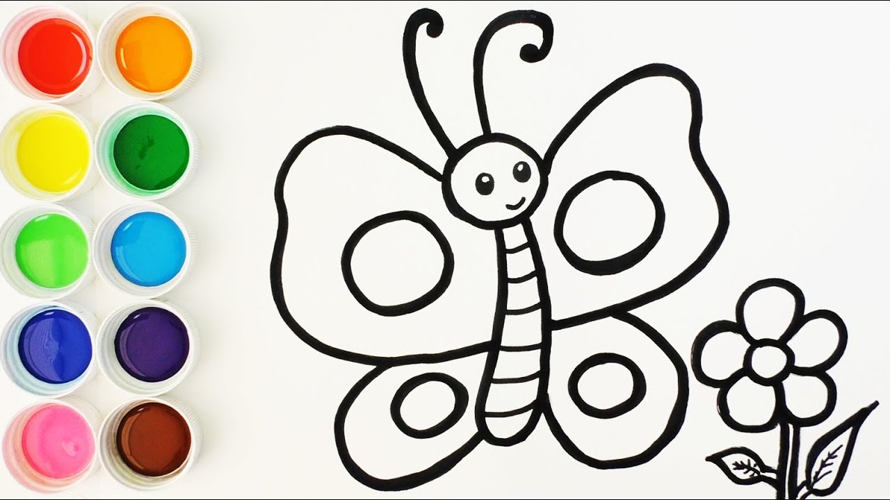 Cómo Dibujar y Colorear Una Mariposa - Videos Para Niños - Colores Para  Niños  FunKeep, dibujos de Colorear, como dibujar Colorear paso a paso