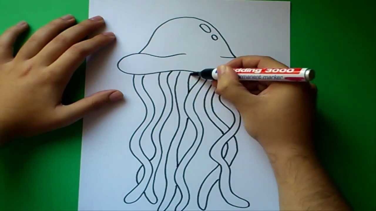 Como dibujar una medusa paso a paso  How to draw a medusa, dibujos de Una Medusa, como dibujar Una Medusa paso a paso