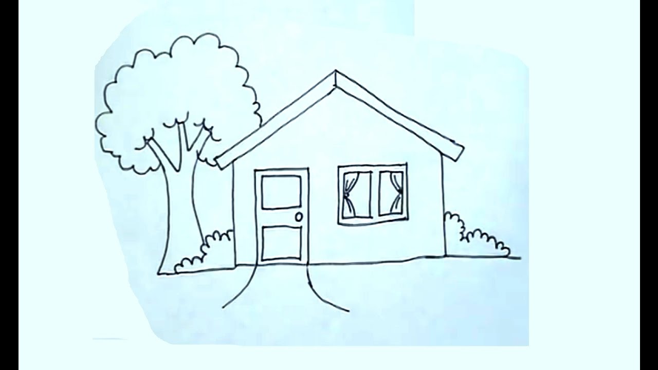 Cómo dibujar una casa super fácil - House drawing, dibujos de Casas, como dibujar Casas paso a paso