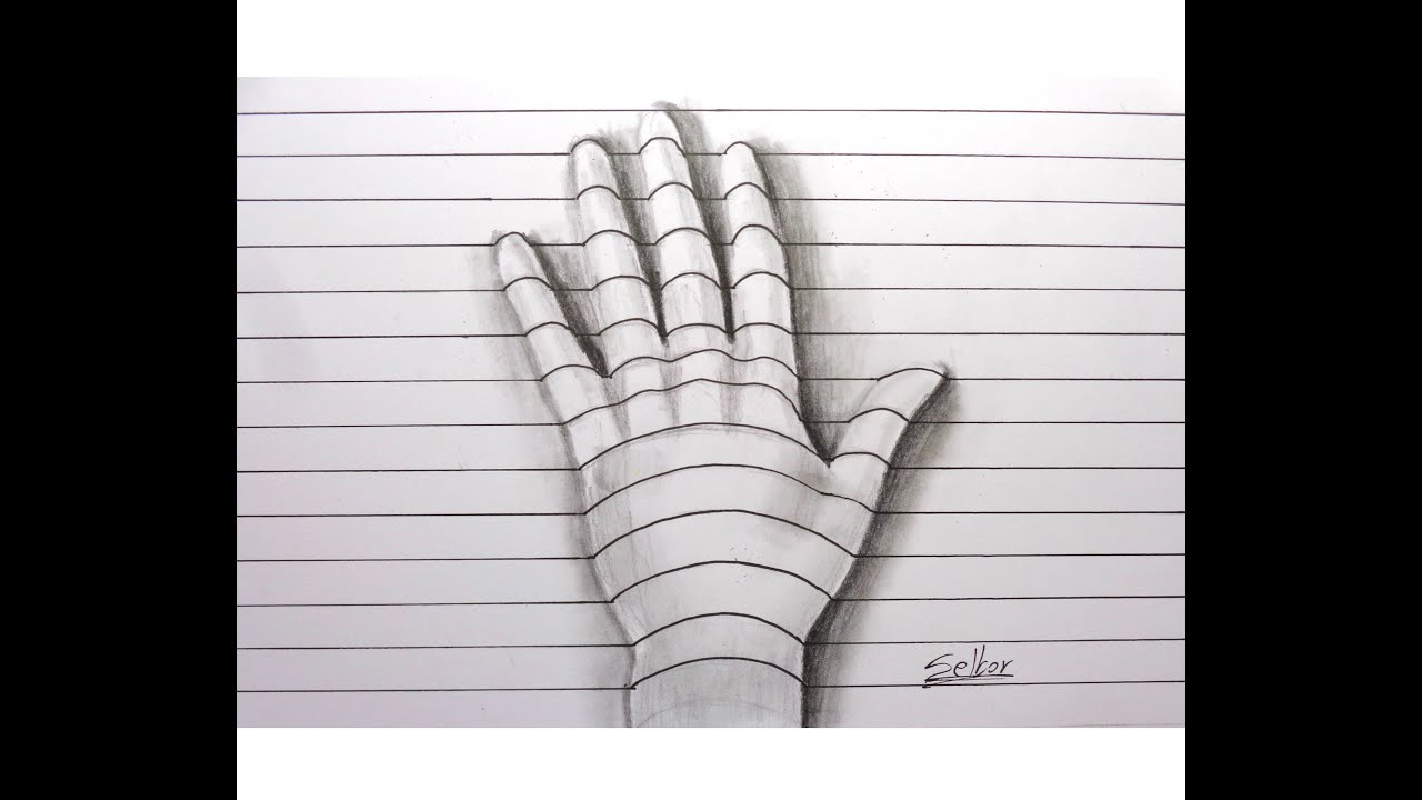 Cómo dibujar una mano con relieve - 3D (Paso a paso)  Selbor, dibujos de Una Mano Con Relieve 3D, como dibujar Una Mano Con Relieve 3D paso a paso