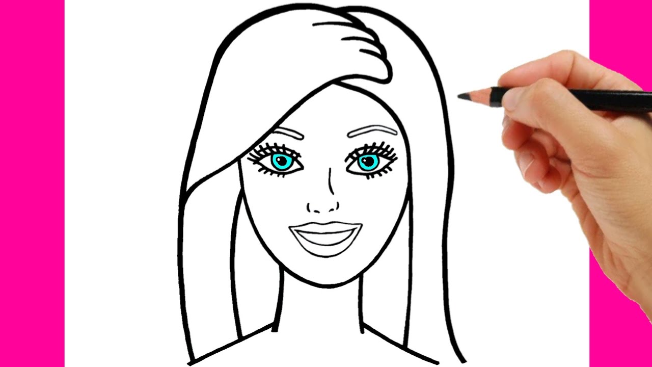 Aprender a dibujar barbie - es - hellokids - com, dibujos de Barbie, como dibujar Barbie paso a paso