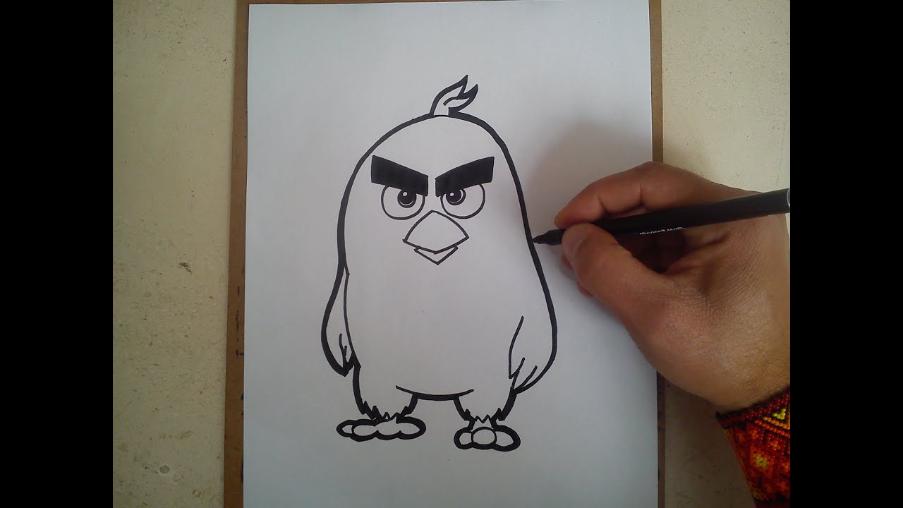 Como dibujar a red de angry birds movie HOW TO DRAW A RED ANGRY BIRDS MOVIE, dibujos de Angry Birds, como dibujar Angry Birds paso a paso