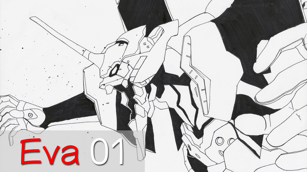 Como Dibujar Eva 01 de Evangelion, dibujos de Al Eva 01, como dibujar Al Eva 01 paso a paso