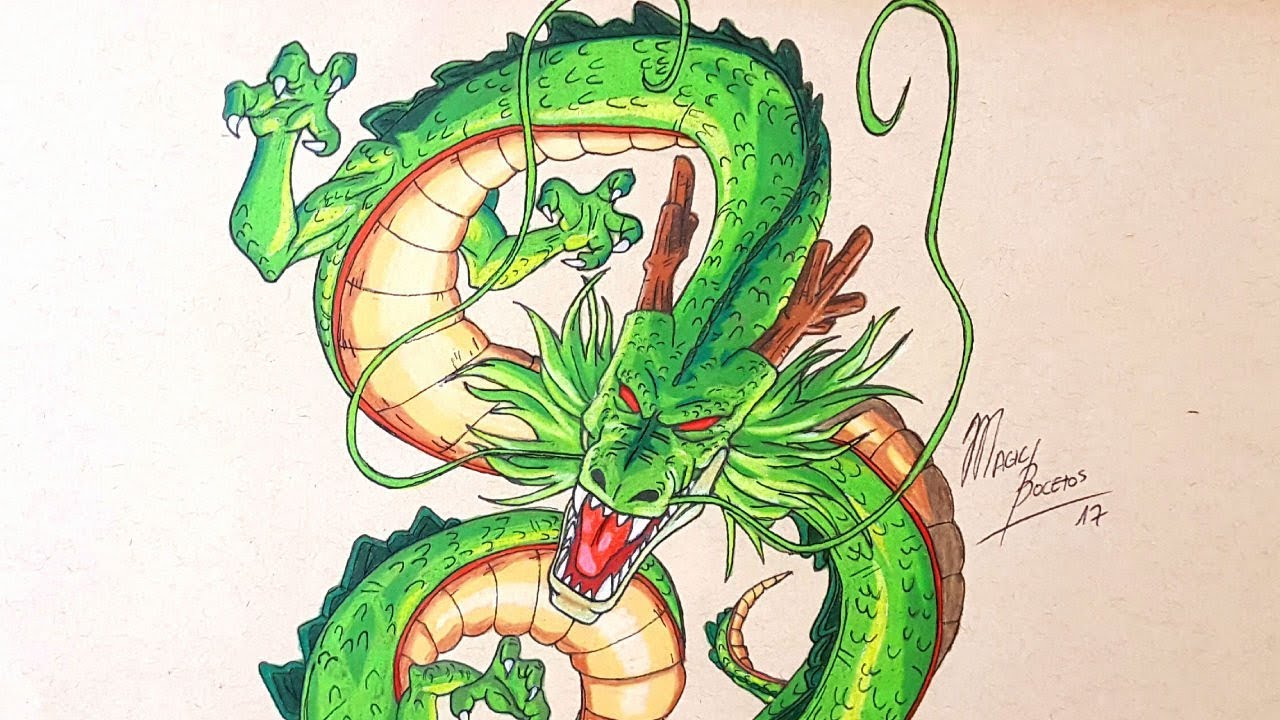 Cómo Dibujar a SHENLONG Paso A Paso-MagicBocetos-Dibujos de Dragon Ball, dibujos de Al Dragón Shenron, como dibujar Al Dragón Shenron paso a paso