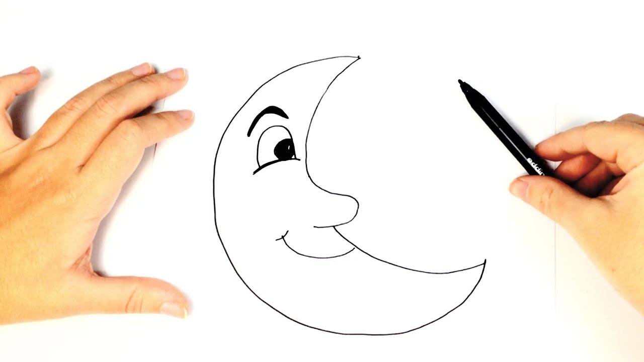 Cómo dibujar la luna para niños paso a paso, dibujos de Una Luna, como dibujar Una Luna paso a paso