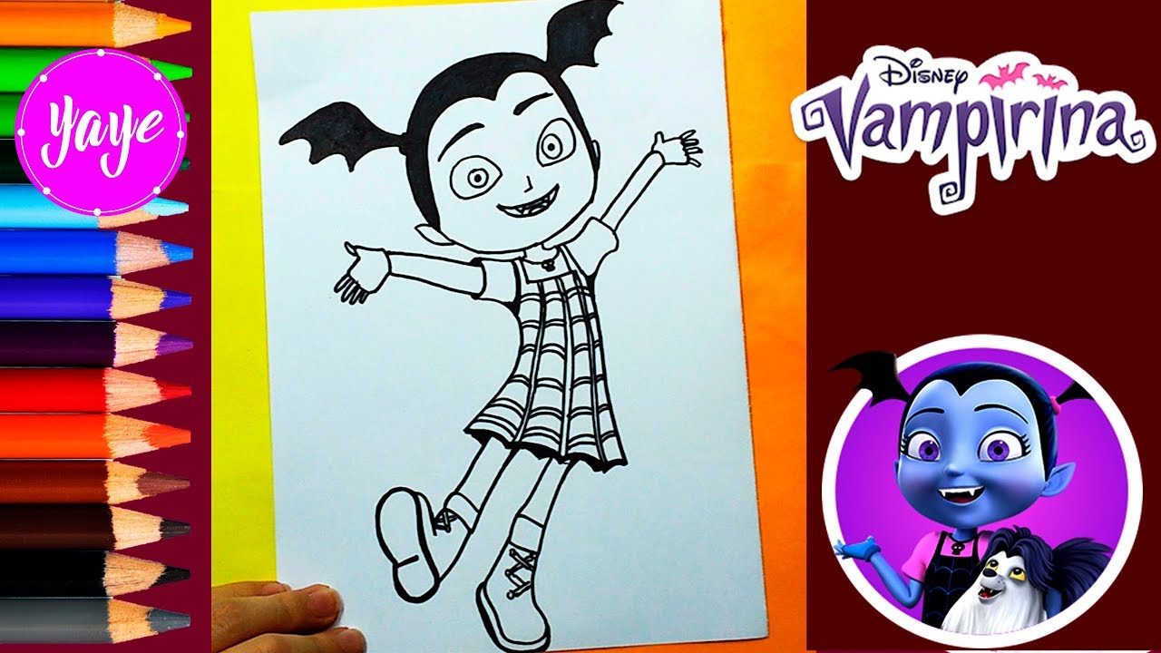 Disney Junior-como dibujar a Vampirina paso a paso-how to draw  Vampirina-técnicas de dibujo-Yaye, dibujos de A Vampirina De Disney, como dibujar A Vampirina De Disney paso a paso