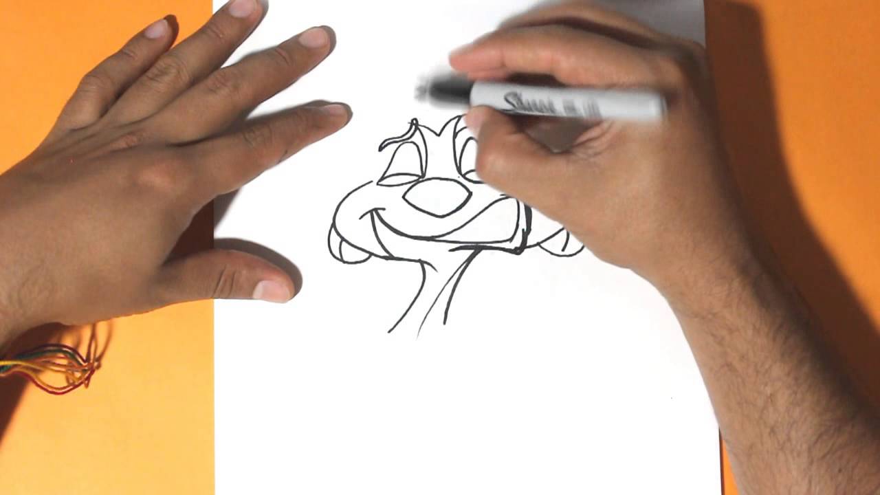 Como dibujar a Timon - How to draw timon - Como dibujar al rey leon, dibujos de A Timon De Disney, como dibujar A Timon De Disney paso a paso