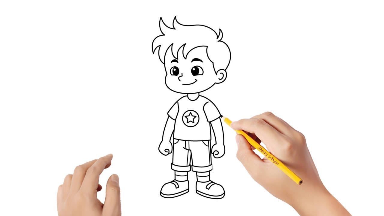 Cómo dibujar un niño pequeño  Dibujos sencillos, dibujos de A Un Niño, como dibujar A Un Niño paso a paso