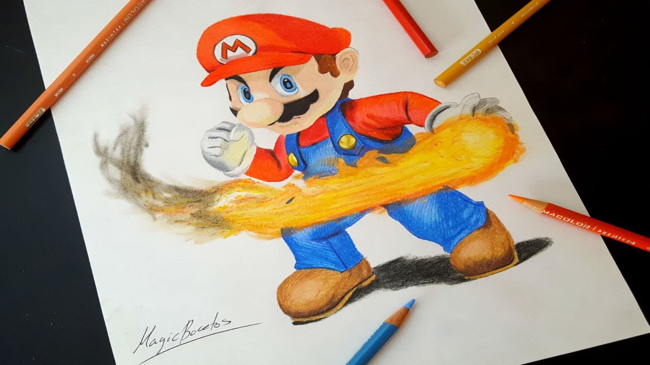 Cómo Dibujar A SUPER MARIO BROSHow To Draw SUPER MARIO  BROS-MagicBocetos-Tutorial Paso A Paso, dibujos de A Super Mario Bros, como dibujar A Super Mario Bros paso a paso
