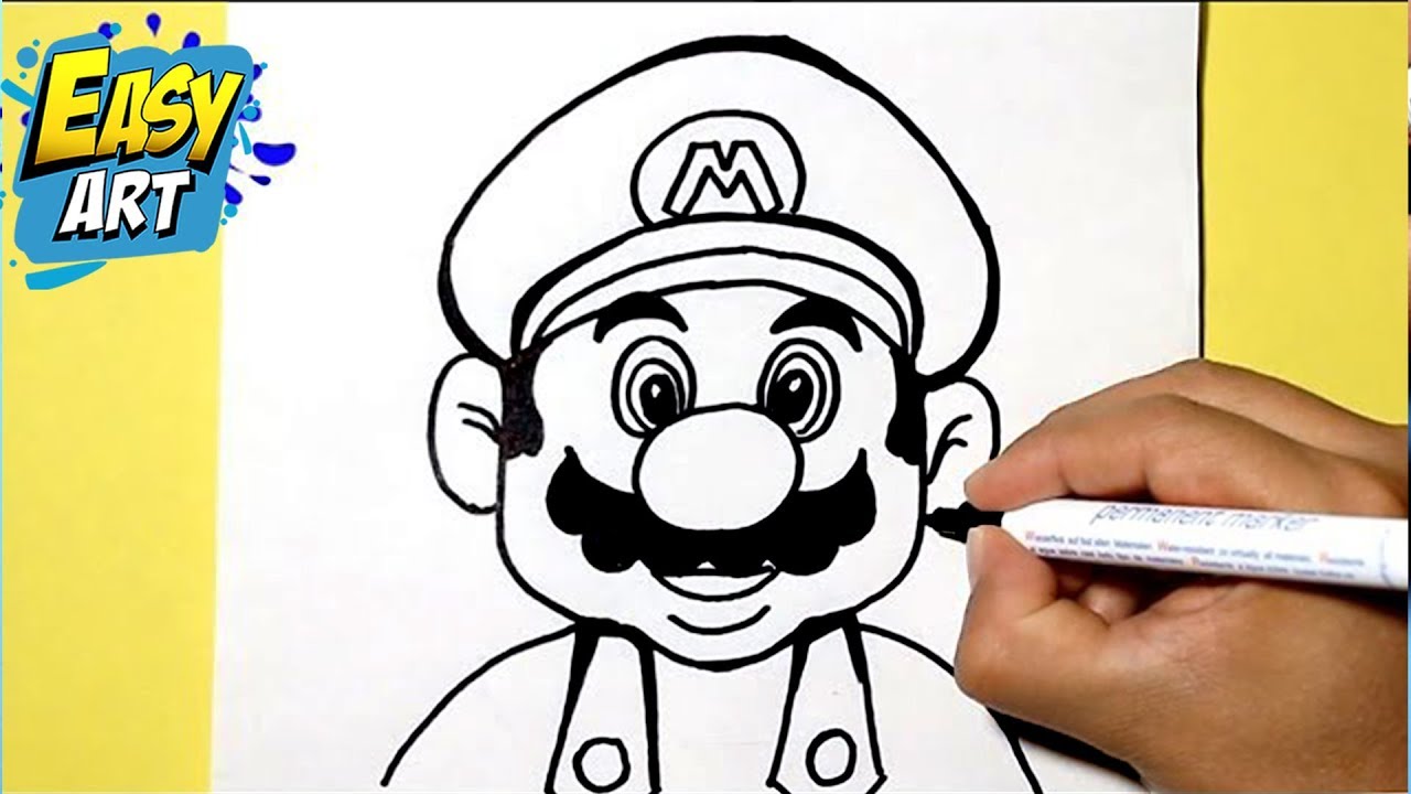 🔴Como dibujar a SUPER MARIO BROS ⭐ How to draw super Mario bros⭐ Dibujos  faciles para niños, dibujos de A Super Mario Bros, como dibujar A Super Mario Bros paso a paso
