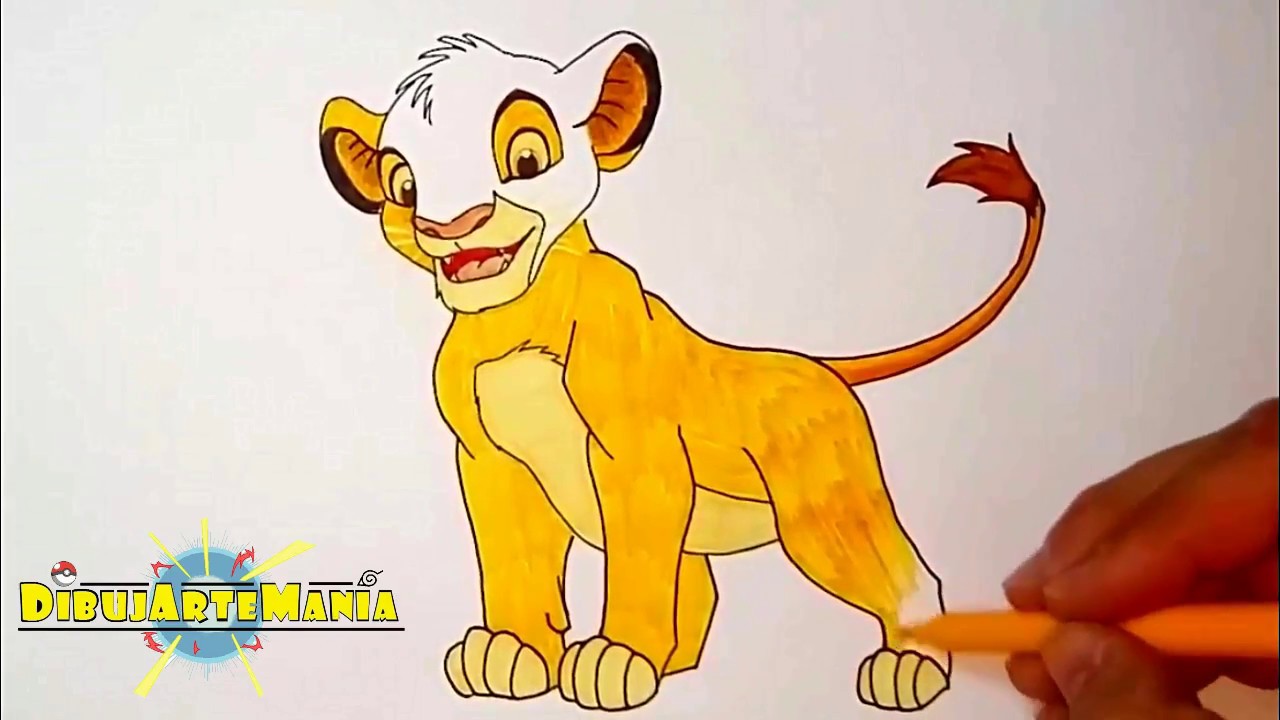 Cómo dibujar a Simba  How to draw Simba  Speed Drawing  El Rey Leon, dibujos de A Simba De Disney El Rey León, como dibujar A Simba De Disney El Rey León paso a paso
