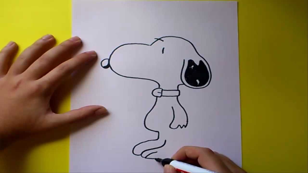 Como dibujar a snoopy paso a paso  How to draw snoopy, dibujos de A Snoopy, como dibujar A Snoopy paso a paso