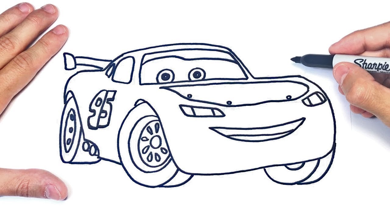 Como dibujar a Rayo McQueen de Cars, dibujos de A Rayo Mcqueen De Cars, como dibujar A Rayo Mcqueen De Cars paso a paso