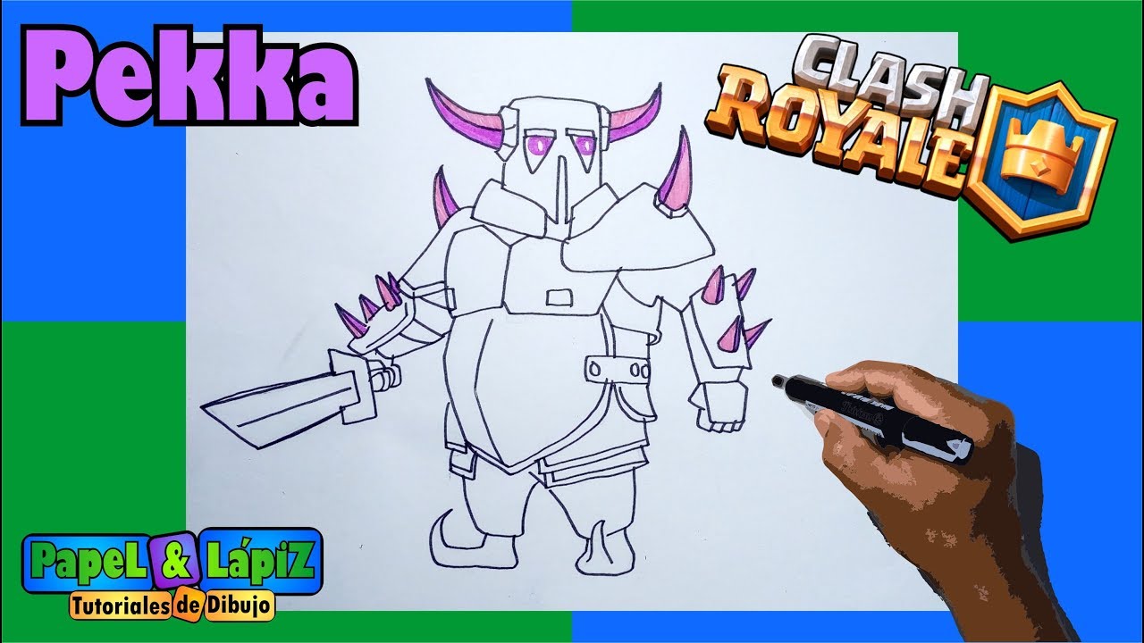 Aprende a dibujar al Pekka de Clash Royale, dibujos de A Pekka De Clash Royale, como dibujar A Pekka De Clash Royale paso a paso