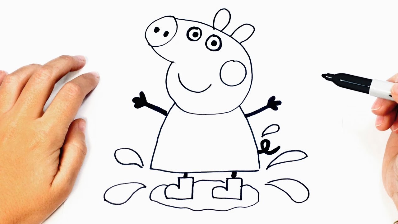 Cómo dibujar a Peppa Pig paso a paso  Dibujo fácil de Peppa Pig, dibujos de A Peppa Pig, como dibujar A Peppa Pig paso a paso