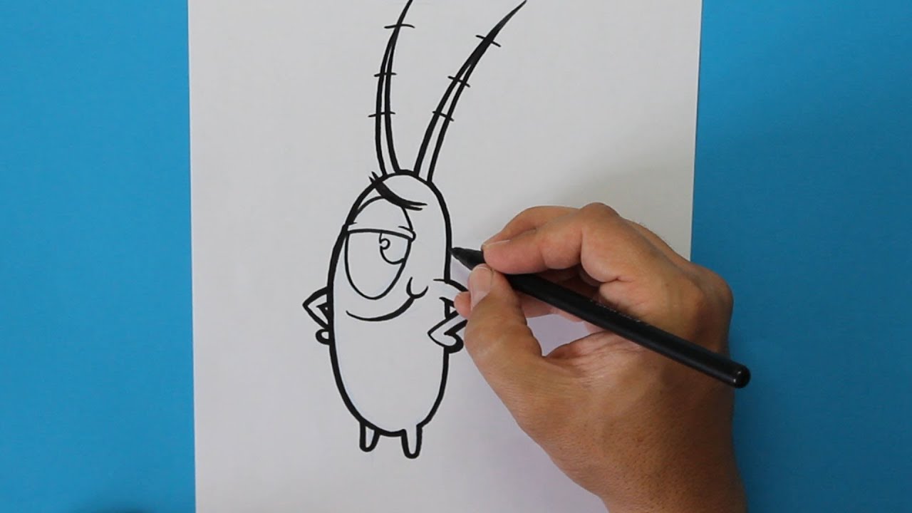 Cómo dibujar a Plankton (Bob Esponja) - How to draw Sheldon J -  Plankton  (SpongeBob SquarePants), dibujos de A Plankton De Bob Esponja, como dibujar A Plankton De Bob Esponja paso a paso