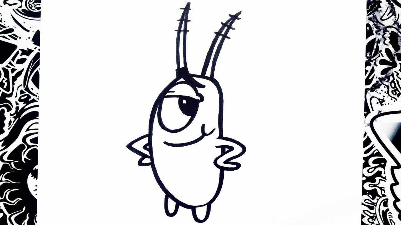 como dibujar a planton  how to draw plankton, dibujos de A Plankton De Bob Esponja, como dibujar A Plankton De Bob Esponja paso a paso