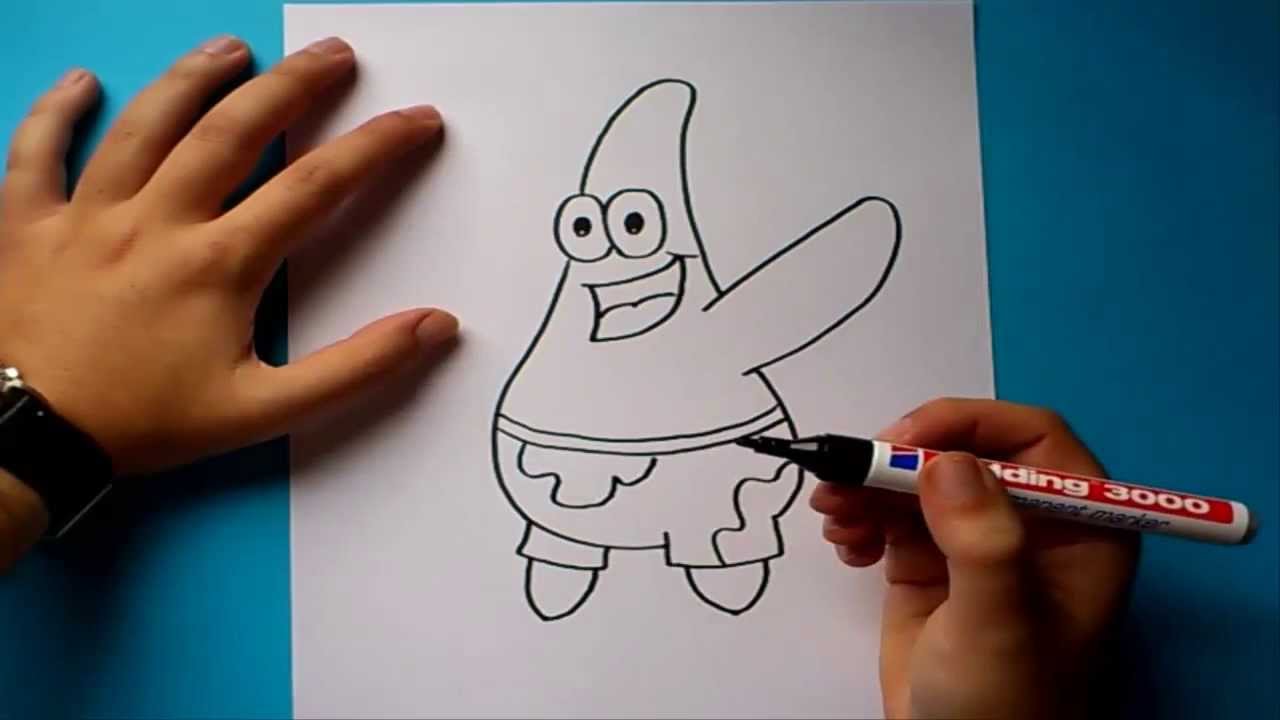 Como dibujar a Patricio paso a paso - Bob esponja  How to draw Patricio -  Sponge bob, dibujos de A Patricio, como dibujar A Patricio paso a paso