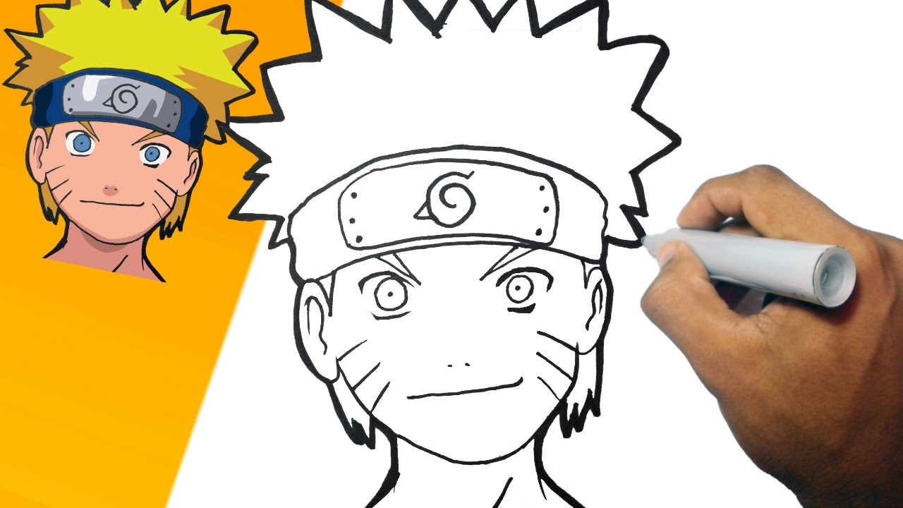 Como dibujar a NARUTO paso a paso  how to draw NARUTO step by step, dibujos de A Naruto, como dibujar A Naruto paso a paso
