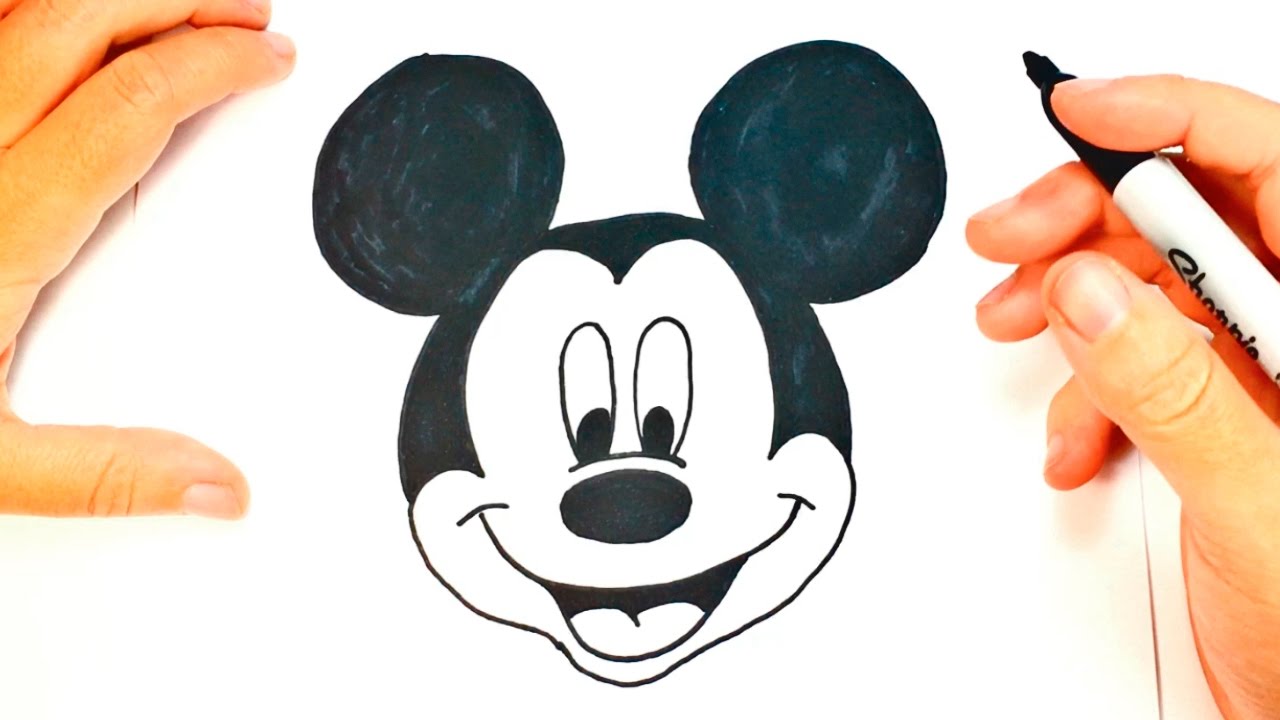 Cómo dibujar a Mickey Mouse paso a paso  Dibujo fácil de Mickey Mouse, dibujos de A Mickey Mouse, como dibujar A Mickey Mouse paso a paso