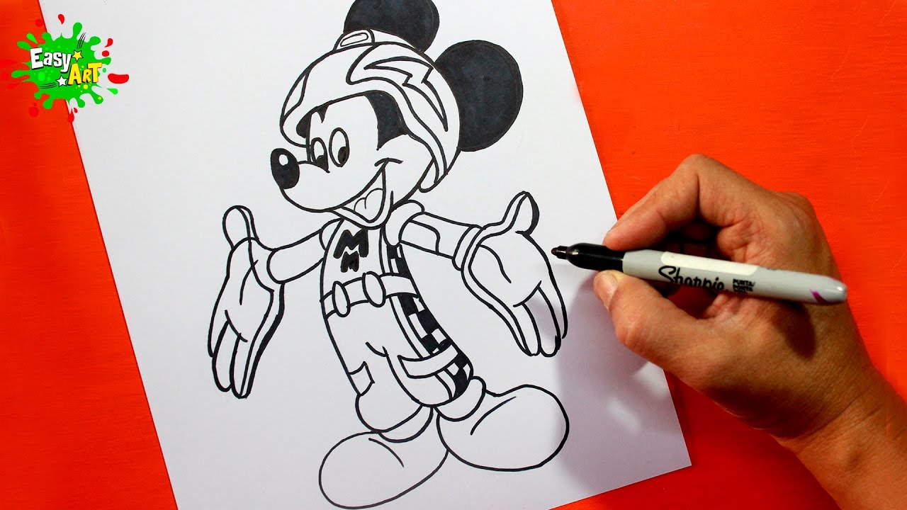 Como Dibujar a Mickey Mouse - Disney Aventuras sobre Ruedas -Kids, dibujos de A Mickey De Aventuras Sobre Ruedas, como dibujar A Mickey De Aventuras Sobre Ruedas paso a paso
