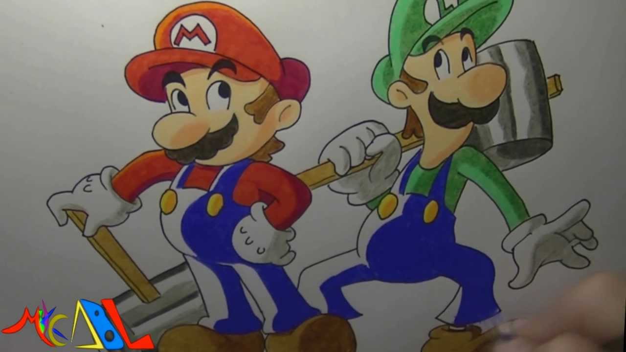 Dibujando a: Mario y Luigi, dibujos de A Mario Y Luigi, como dibujar A Mario Y Luigi paso a paso