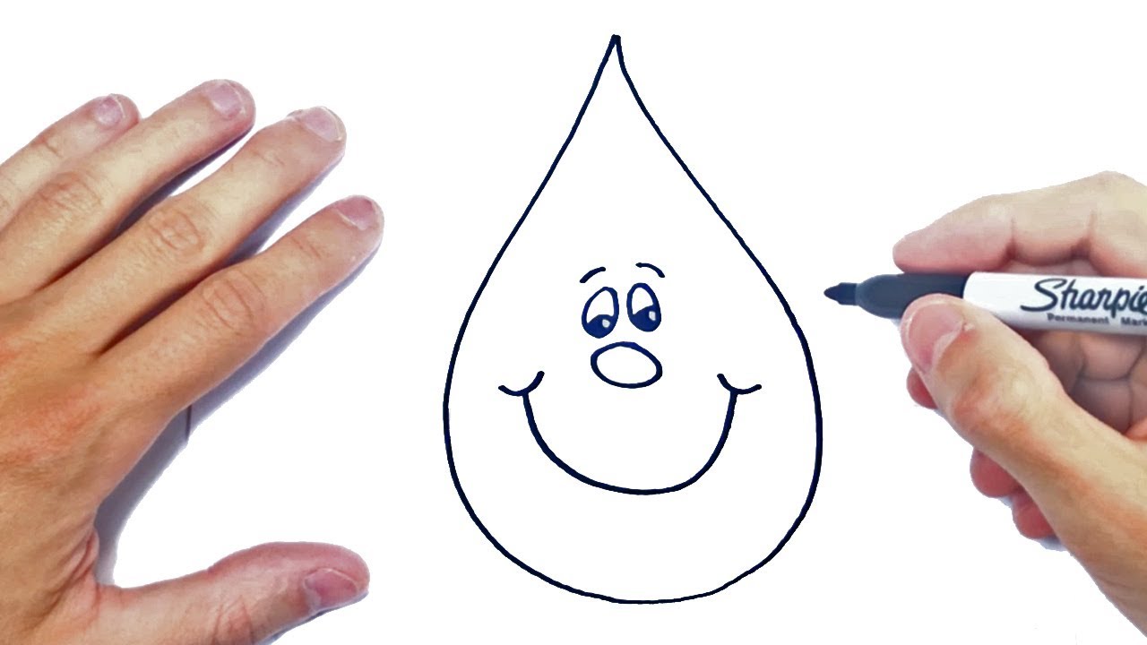 Cómo dibujar una Gota de Agua Paso a Paso y fácil, dibujos de Una Gota De Agua, como dibujar Una Gota De Agua paso a paso