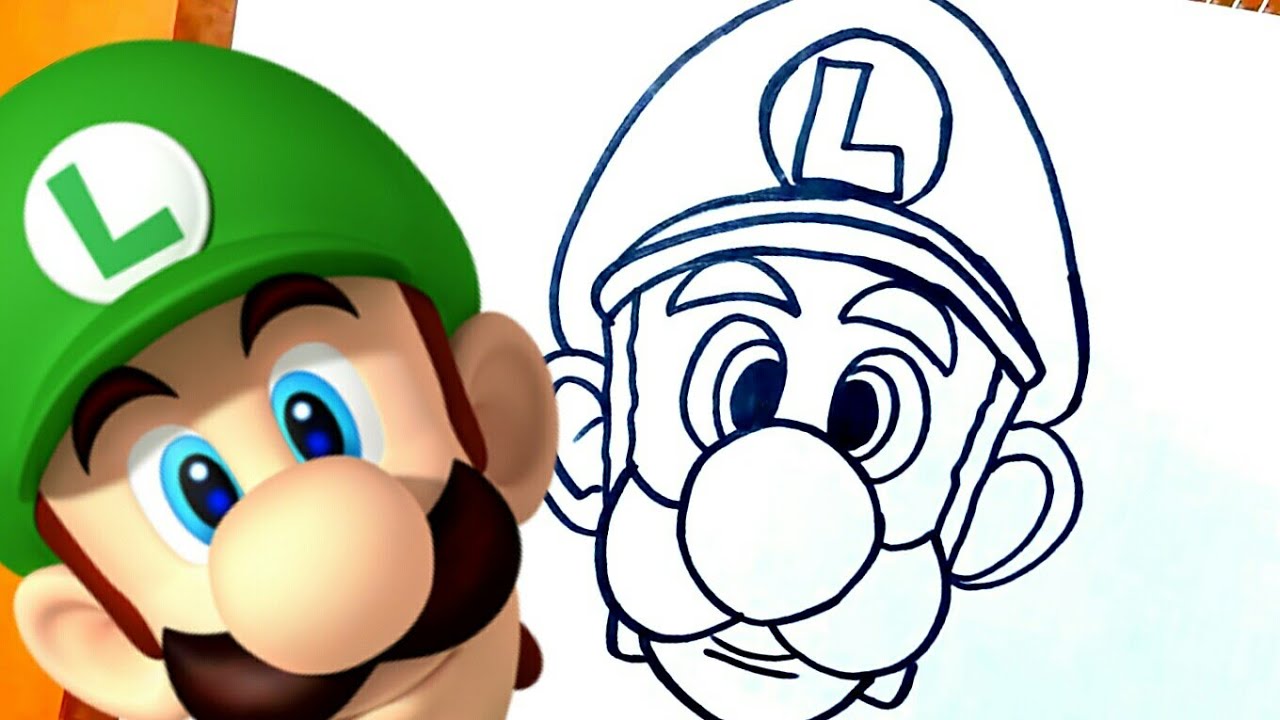 Cómo dibujar a LUIGI de mario bros, dibujos de A Luigi, como dibujar A Luigi paso a paso