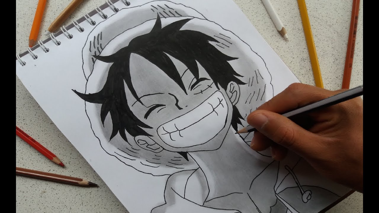 One piece!! Como dibujar a Monkey D' luffy con marcadores facil, dibujos de A Luffy De One Piece, como dibujar A Luffy De One Piece paso a paso