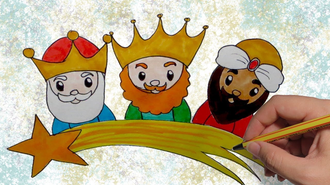 HOW TO DRAW THE KAWAII KINGS FOR CHRISTMAS: Easy step by step for children, dibujos de A Los Reyes Magos Para Navidad, como dibujar A Los Reyes Magos Para Navidad paso a paso
