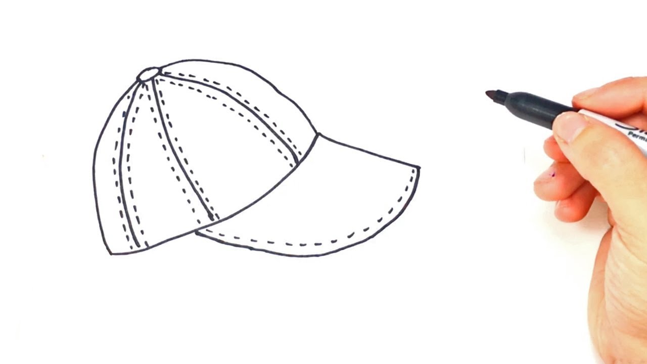 Cómo dibujar una Gorra paso a paso  Dibujo fácil de Gorra, dibujos de Una Gorra, como dibujar Una Gorra paso a paso