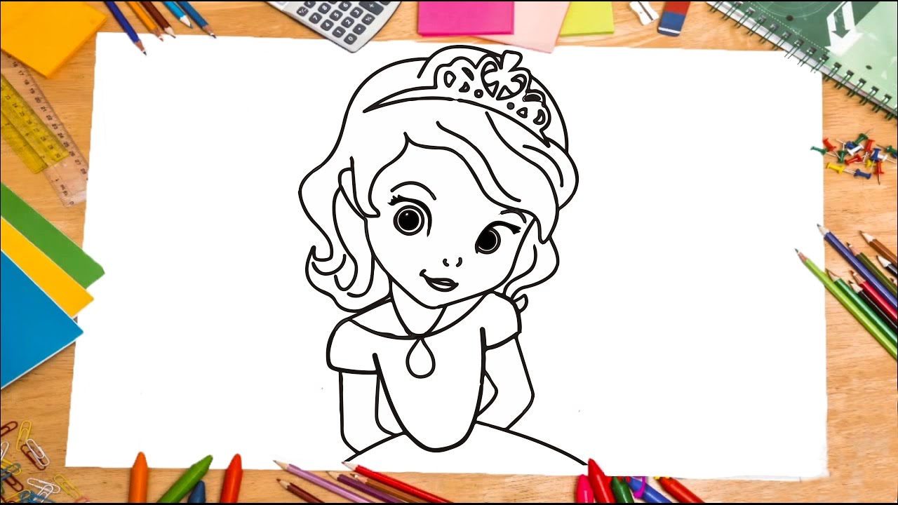 Como se dibuja la princesa Sofia paso a paso  how to draw sofia the first  easy ◄ ToysCookie ►, dibujos de A La Princesa Sofia De Disney, como dibujar A La Princesa Sofia De Disney paso a paso
