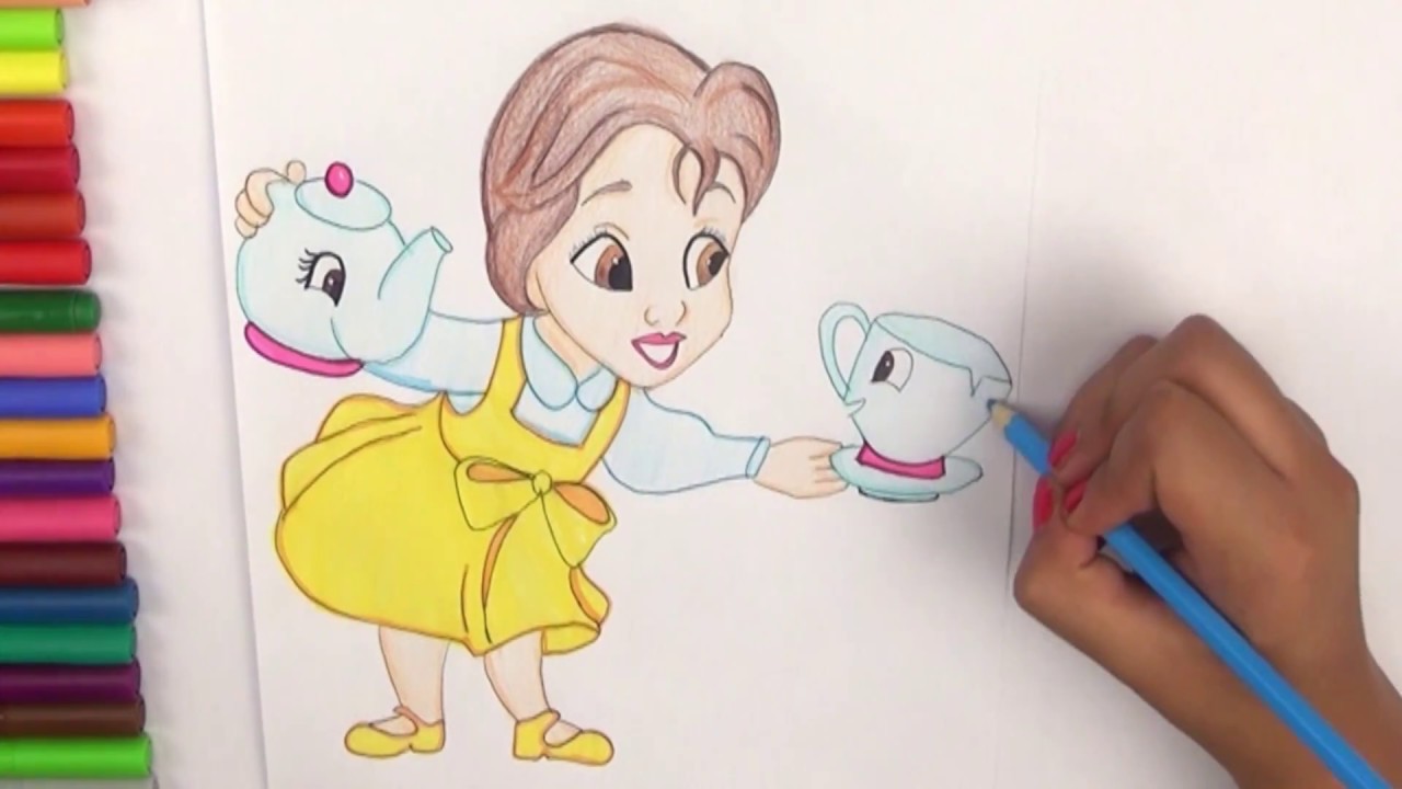 Dibujo de Princesa Disney  BELLA BEBÉ (La Bella y La Bestia), dibujos de A La Princesa Bella De Disney, como dibujar A La Princesa Bella De Disney paso a paso